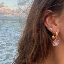 Load image into Gallery viewer, Tiny All Gold Seashell Earrings

