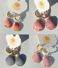Load image into Gallery viewer, *Rare Finds* Gold Hoop Seashell Earrings
