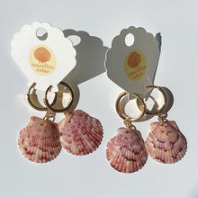 Load image into Gallery viewer, Gold Hoop Seashell Earrings
